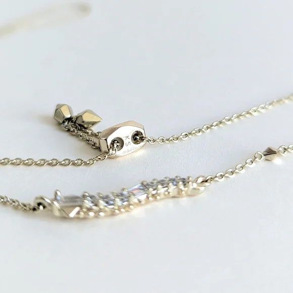 Kendra Scott Kim Centipede Crystal CZ Pendant Necklace Prism Chain Light Gold - Picture 4 of 5